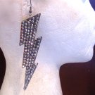 Gray Bejeweled Thunderbolt Earrings