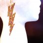 Gold Bejeweled Thunderbolt Earrings