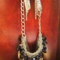 Black and Silver Statement Necklace w/ Matching Earrings