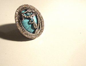 Statement Aqua Cocktail Ring