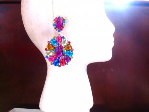 Multicolored Stone Statement Earrings