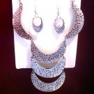 Silver Statement Neckpiece with Matching Earrings