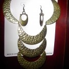 Gold Statement Neckpiece with Matching Earrings