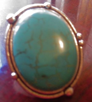 Oval Aqua Cocktail Ring