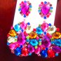 Multicolored Stone Statement Earrings