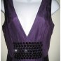 BEBE V Neck Sparkle Bubble Hem Dress (Purple)