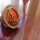 Orange/rhinestone Cocktail Ring