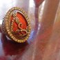 Orange/rhinestone Cocktail Ring