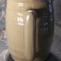 Yellow antique vintage pottery barrel pitcher circa 1900