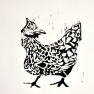 Hand-carved Chicken Blank Card