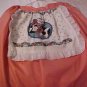 Handmade Pink Half Apron with Pigs & Flowers Towel Attached
