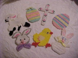 Handcrafted Needlepoint EASTER Theme Magnets (7)