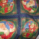 SANTA CLAUS Colorful Christmas Craft Squares - 1 yd