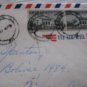 2 US COVER AIR MAIL DELAYED AVION PAIR STAMP
