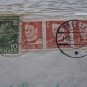 2 DENMARK COVER AIRMAIL TO USA STRIP STAMP SLOGAN CANCE