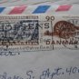 2 DENMARK COVER AIRMAIL TO USA STRIP STAMP SLOGAN CANCE