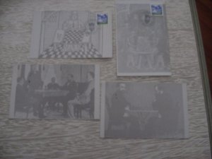 4 CHESS HISTORY CARD DIFFERENTS lot-E