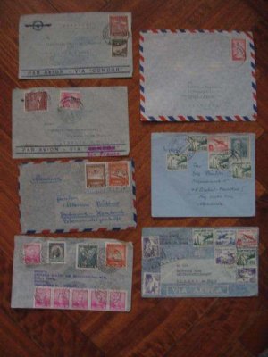 6 CHILE COVER CONDOR AIRMAIL POSTAL HISTORY LOT