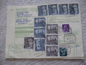 SPAIN PACKET CARD HIGH POSTAGE STAMP TO GERMANY