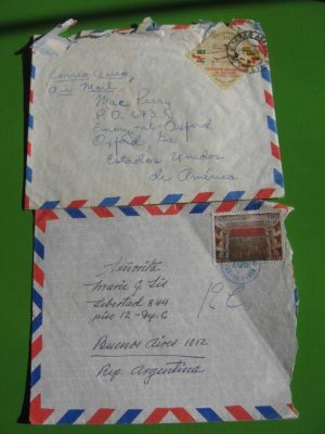 2 COLOMBIA COVER olympic stamp
