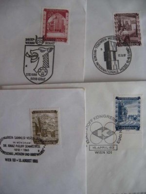 4 AUSTRIA COVER 1950'S SPECIAL CANCEL LOT