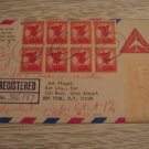 USA R COVER AIRMAIL METERED STAMP + BLOCK PLATE  6CT x8 + meter STATIONARY