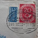 COVER GERMANY BERLIN NOTOPFER POSTHORN BAHNPOST 1953