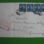 US COVER REGISTERED 1925 GERMANY STRIP SPECIAL TRANSIT