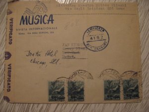 2 ITALY COVER CENSOR  TO  USA AD OLD CVR LOT