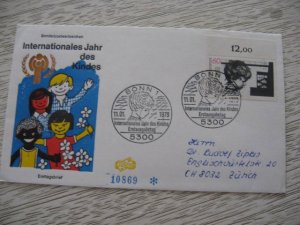 2 GERMANY ONU COVER BRIEFE FLAG CHILDREN STAMP FDC