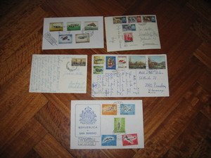 5 SAN MARINO CARD COVER GOOD STAMP