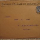 BANQUE D'ALSACE ET DE LORRAINE COVER FRANCE 1922