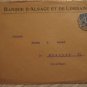 BANQUE D'ALSACE ET DE LORRAINE COVER FRANCE 1922