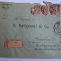 RUSSIA CENSOR COVER 1916 REG PETROGRAD TO DENMARK MeF 4X5K CENSORED
