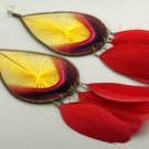 Red Feather Earring