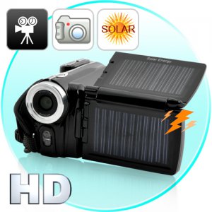 Solar Camcorder with Dual Charging Panels (720P HD)