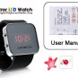 Mirror LED Watch with Digital Display and Rubber Strap