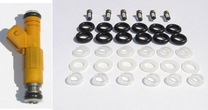BOSCH TYPE III FUEL INJECTOR O-RINGS PINTLE CAPS - EV3 EV 6 - 6 CYL