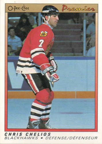 1990-91 O-Pee-Chee Premier #13 - Chris Chelios - Chicago Blackhawks