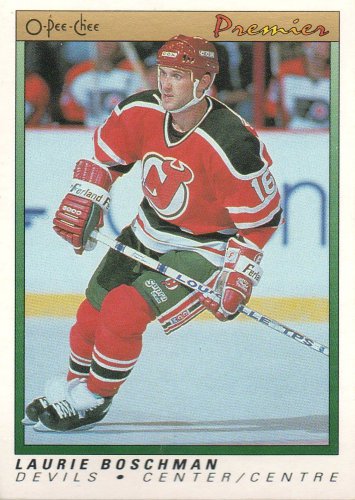 1990-91 O-Pee-Chee Premier #8 - Laurie Boschman - New Jersey Devils
