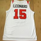 Kawhi Leonard 15 San Diego State College White Stithced Jersey Size S-2XL