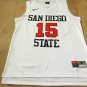 Kawhi Leonard 15 San Diego State College White Stithced Jersey Size S-2XL