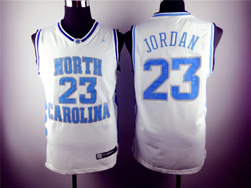 Michael Jordan 23 North Carolina Basketball White Sewn Jersey Size S-2XL