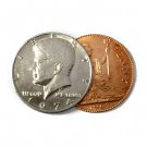 Scotch and Soda Set - Kennedy Half Dollar and Foreign Coin