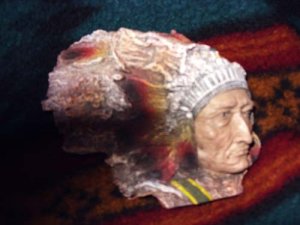 Indian Chief Head Sculpture