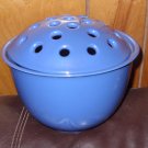 Blue Ceramic Covered Dish with Vented Lid