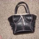 Black Leather and Lace Boltice Purse by Chateau