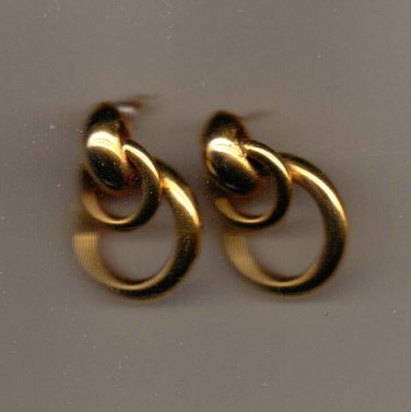 Double Hoop Gold Earrings (Pierced)