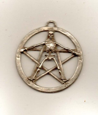 Pewter Full Skeleton Pentagram
