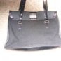 Black Computer Bag / Large tote with Leather Accent